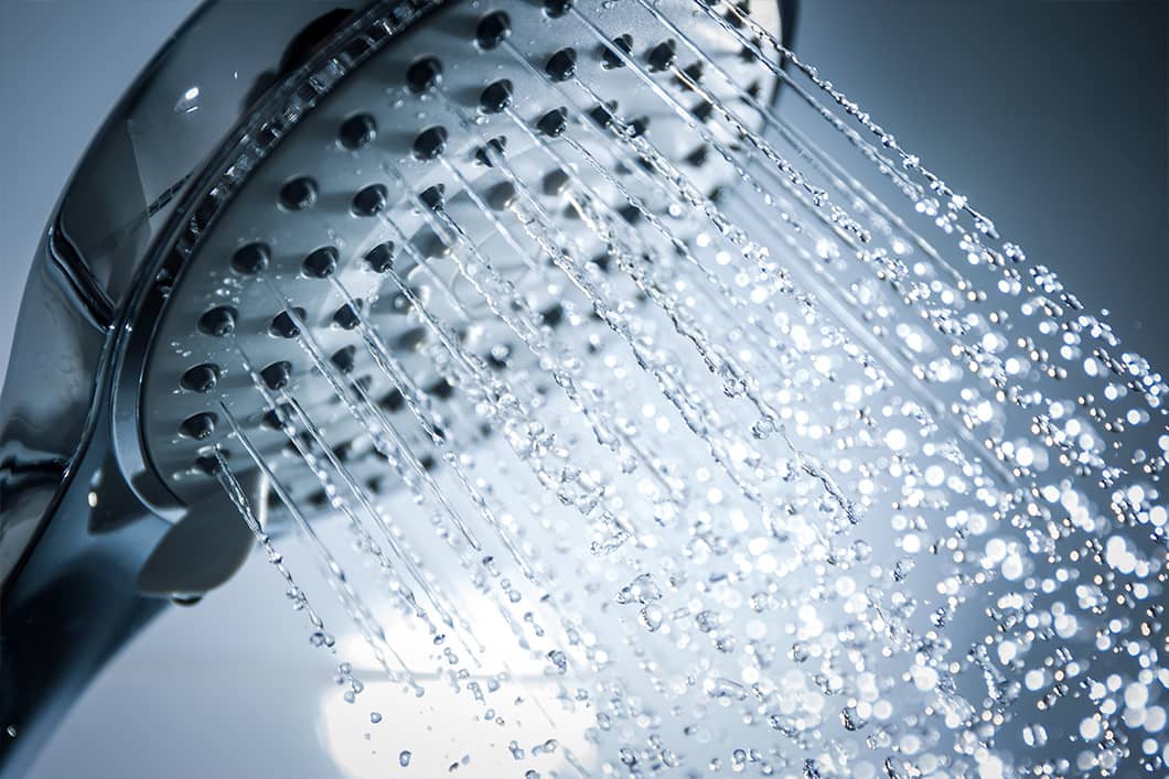shower head and hot water