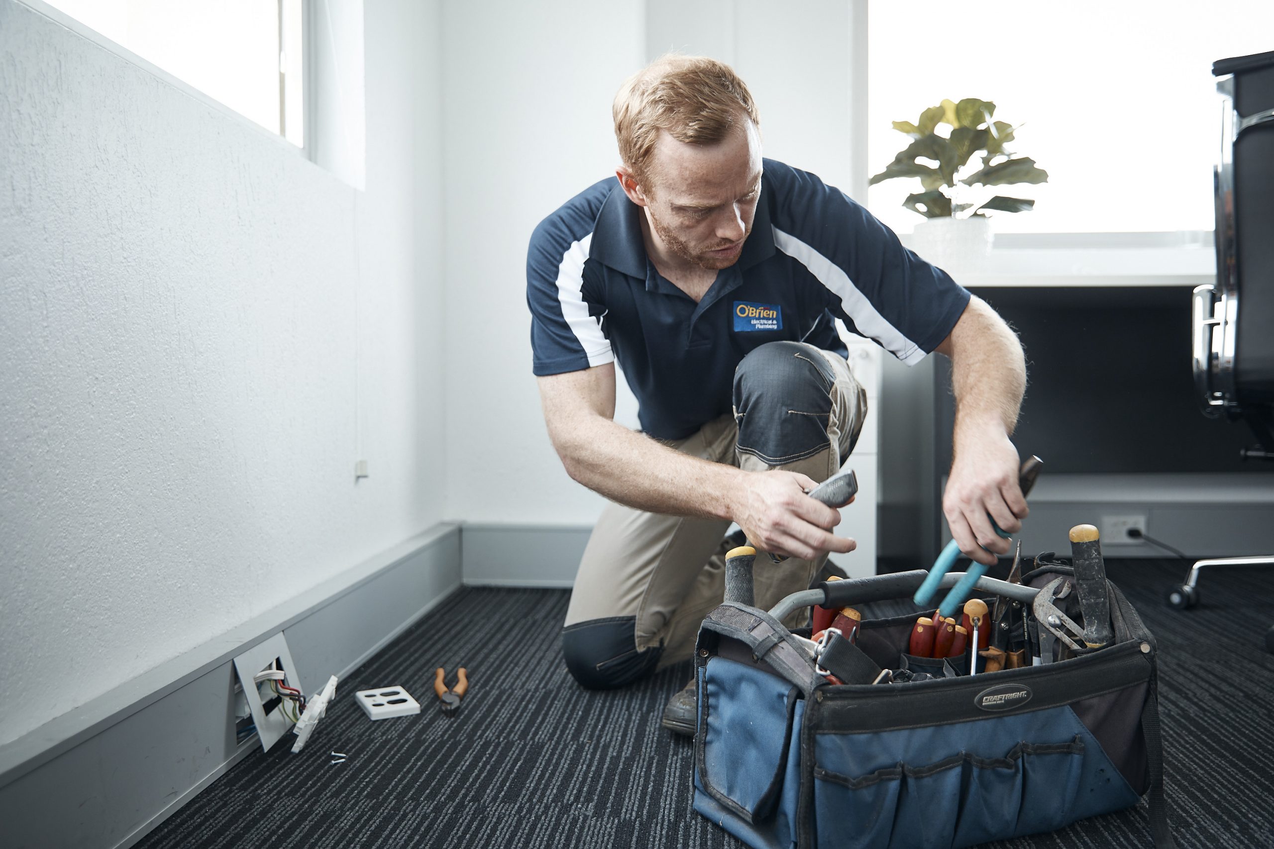 Electrician fixing power point