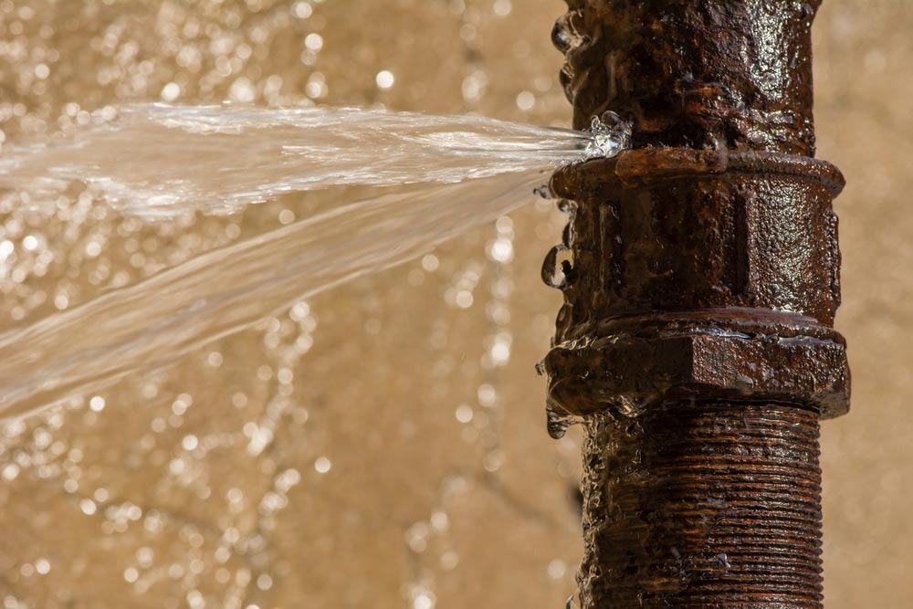 Burst Rusty Pipe