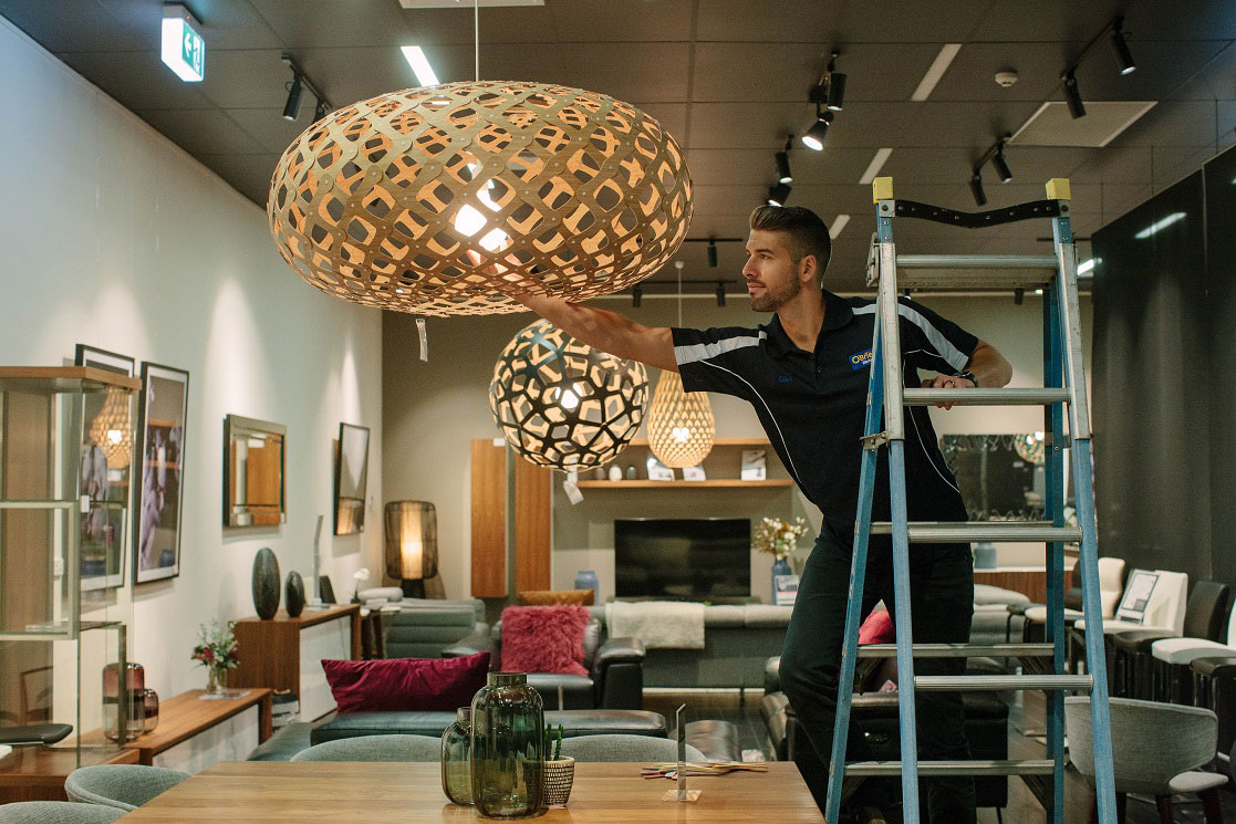A Commercial Electrician Working On Lighting In Camberwell